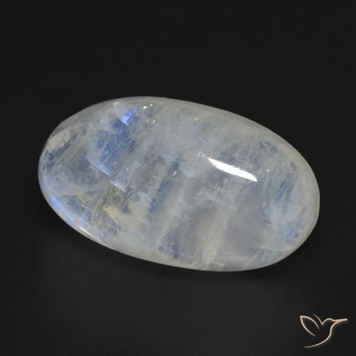Pedra da Lua Arco-Íris Branco azulado Natural 16.25ct, oval, Transparente
