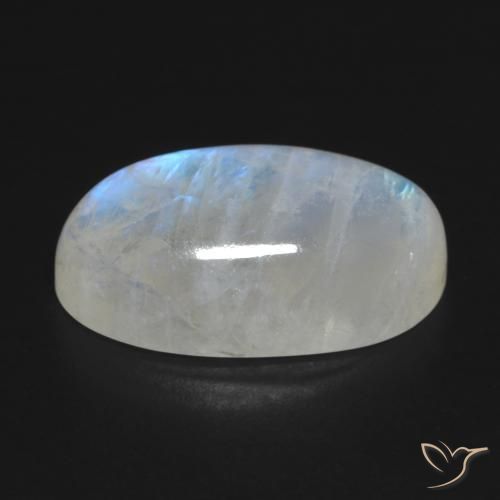 Pedra da Lua Arco-Íris Branco azulado Natural 16.25ct, oval, Transparente