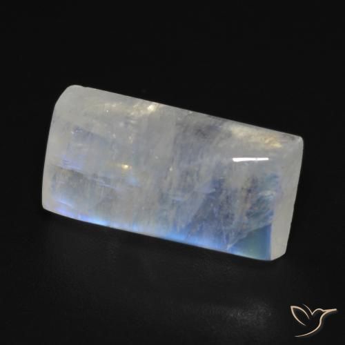 Pedra da Lua Arco-Íris Branco azulado Natural 7.10ct, baguete, Transparente
