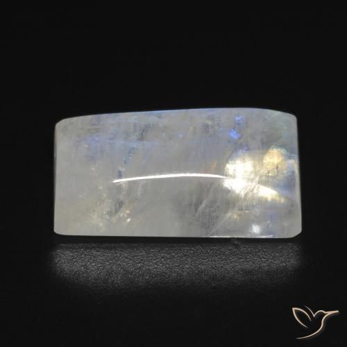 Pedra da Lua Arco-Íris Branco azulado Natural 7.10ct, baguete, Transparente