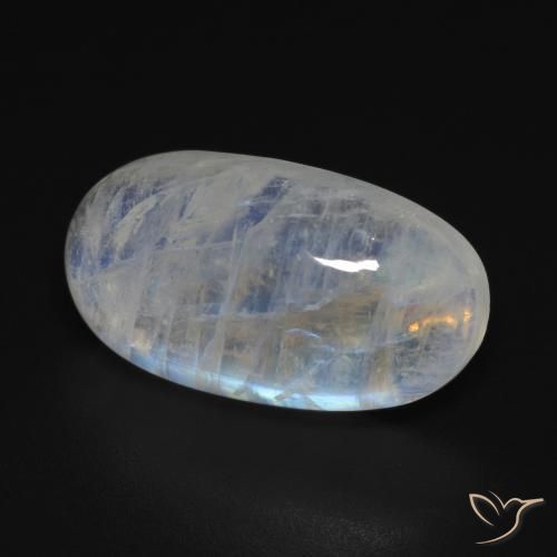 Pedra da Lua Arco-Íris Branco azulado Natural 11.85ct, oval, Transparente