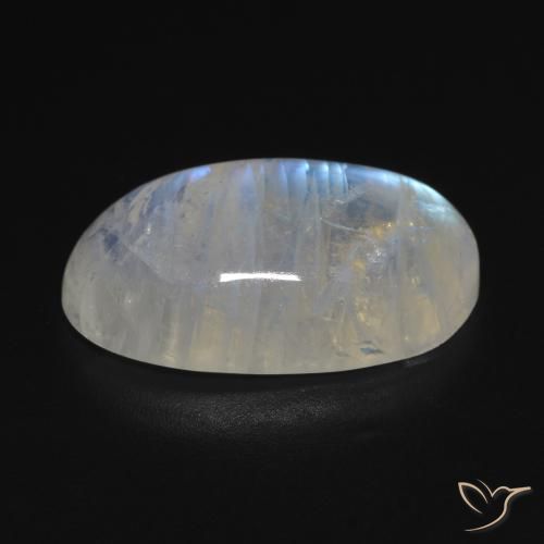 Pedra da Lua Arco-Íris Branco azulado Natural 11.85ct, oval, Transparente