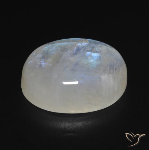 Pedra da Lua Arco-Íris Branco azulado Natural 16.79ct, oval, Transparente