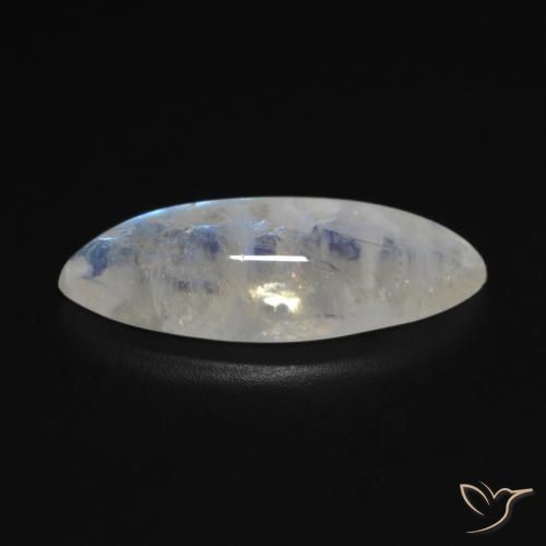Pedra da Lua Arco-Íris Branco azulado Natural 10.53ct, Marquesa, Transparente