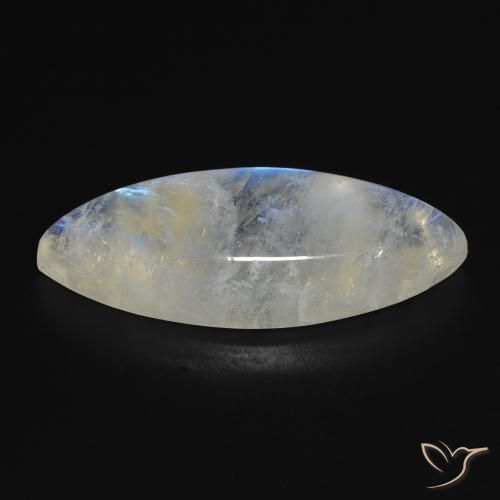 Pedra da Lua Arco-Íris Branco azulado Natural 13.85ct, Marquesa, Transparente