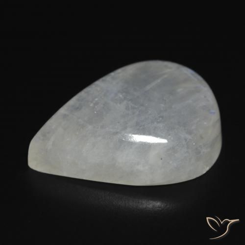 Pedra da Lua Arco-Íris Branco azulado Natural 18.15ct, Formato de pêra, Transparente