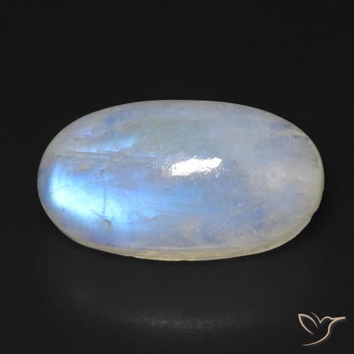 13.19ct Natural Branco azulado Pedra da Lua Arco-Íris, oval, Transparente