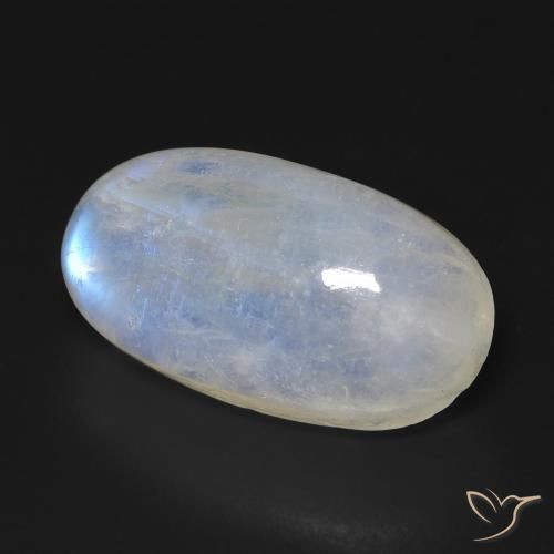 Pedra da Lua Arco-Íris Branco azulado Natural 13.19ct, oval, Transparente