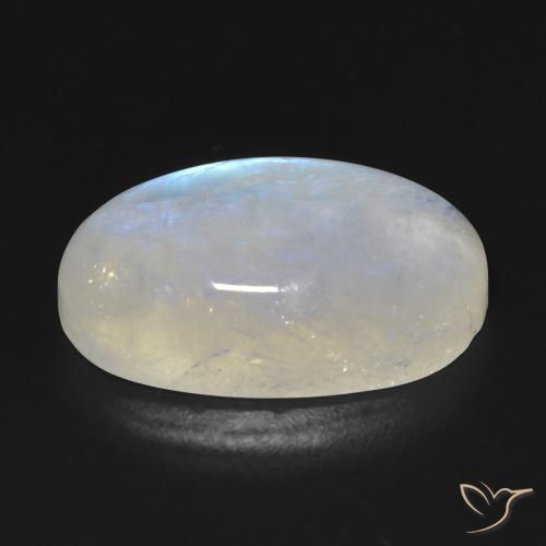 Pedra da Lua Arco-Íris Branco azulado Natural 13.19ct, oval, Transparente
