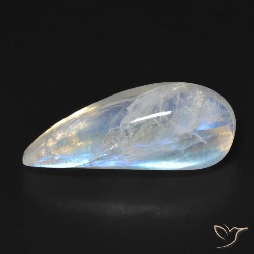 11.93ct Natural Branco azulado Pedra da Lua Arco-Íris, Chique, Transparente