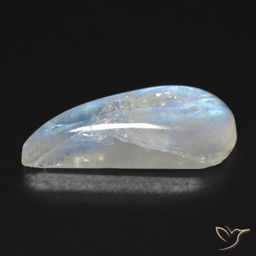 Pedra da Lua Arco-Íris Branco azulado Natural 11.93ct, Chique, Transparente