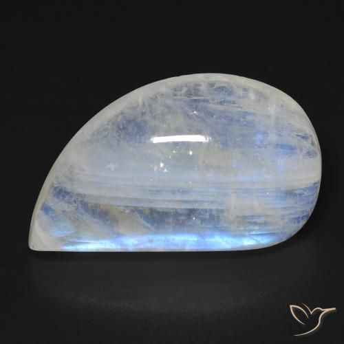 19.25ct Natural Branco azulado Pedra da Lua Arco-Íris, Chique, Transparente