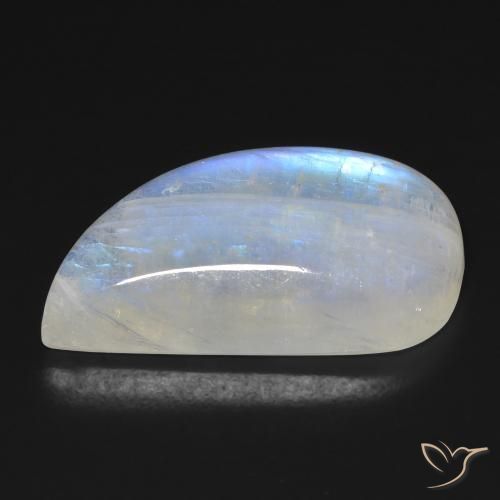 Pedra da Lua Arco-Íris Branco azulado Natural 19.25ct, Chique, Transparente