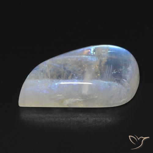 Pedra da Lua Arco-íris Branco azulado Natural 14.35ct, Forma extravagante, Transparente