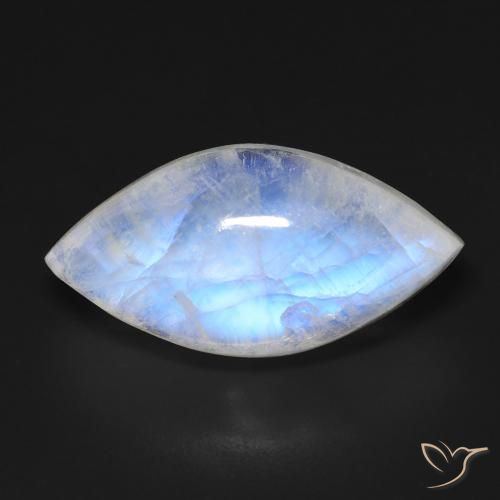 13.68ct Natural Branco azulado Pedra da Lua Arco-Íris, Marquesa, Transparente