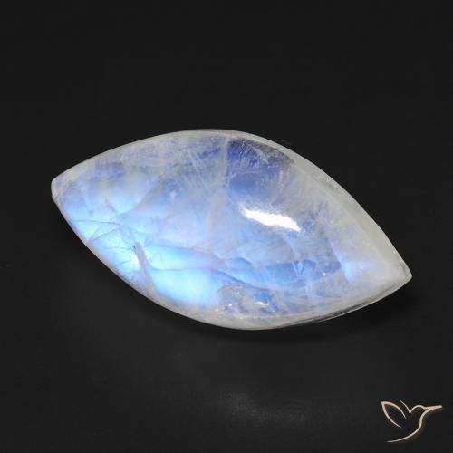 Pedra da Lua Arco-Íris Branco azulado Natural 13.68ct, Marquesa, Transparente