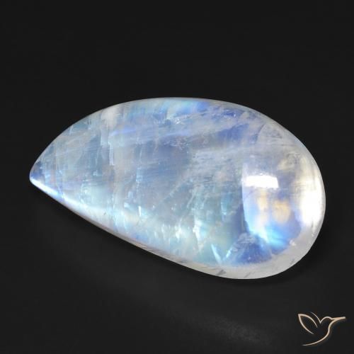 Pedra da Lua Arco-Íris Branco azulado Natural 18.58ct, Chique, Transparente