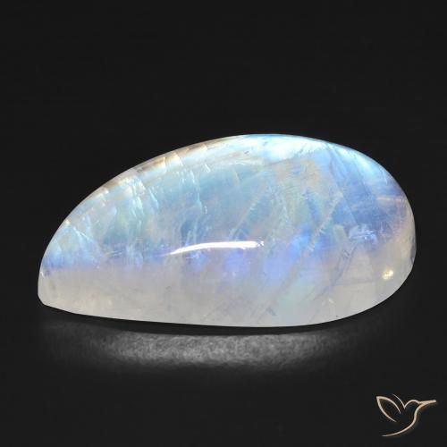 Pedra da Lua Arco-Íris Branco azulado Natural 18.58ct, Chique, Transparente