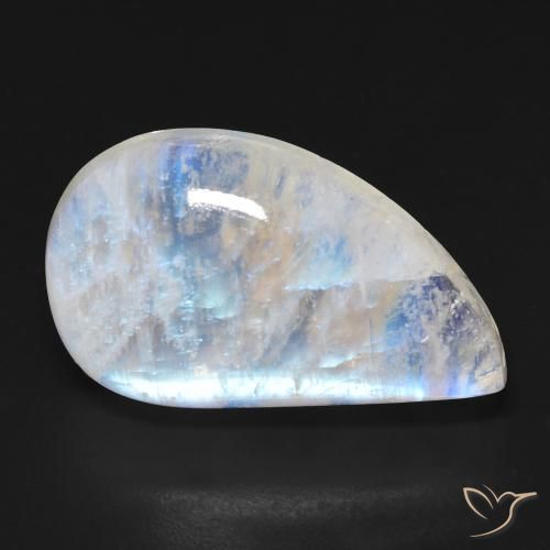 18.42ct Natural Branco azulado Pedra da Lua Arco-Íris, Chique, Transparente