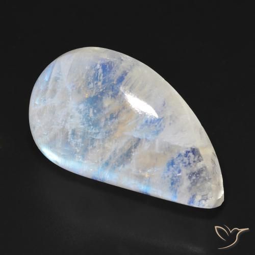 Pedra da Lua Arco-Íris Branco azulado Natural 18.42ct, Chique, Transparente