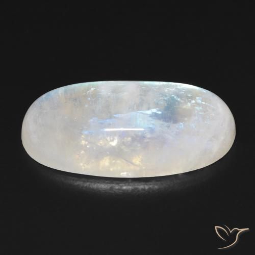 Pedra da Lua Arco-Íris Branco azulado Natural 11.77ct, oval, Transparente
