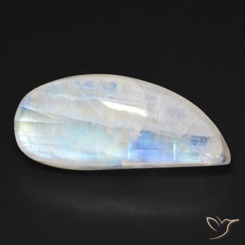 20.59ct Natural Branco azulado Pedra da Lua Arco-Íris, Chique, Transparente