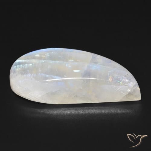 Pedra da Lua Arco-Íris Branco azulado Natural 20.59ct, Chique, Transparente