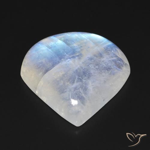 Pedra da Lua Arco-Íris Branco azulado Natural 13.24ct, Formato de pêra, Transparente