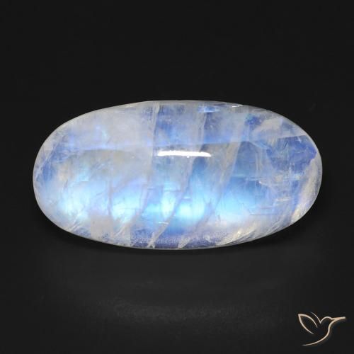 14.37ct Natural Branco azulado Pedra da Lua Arco-Íris, oval, Transparente