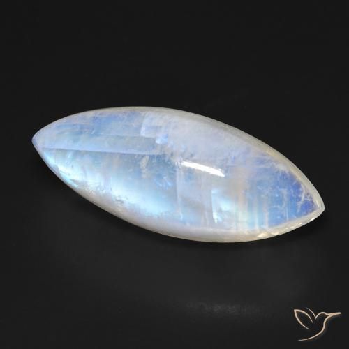 Pedra da Lua Arco-Íris Branco azulado Natural 18.46ct, Marquesa, Transparente