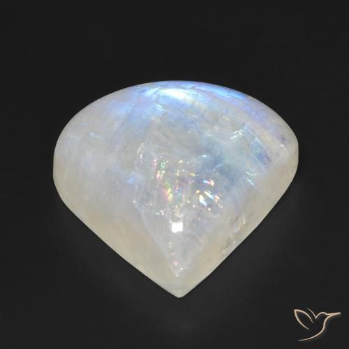 Pedra da Lua Arco-Íris Branco azulado Natural 12.84ct, Formato de pêra, Transparente