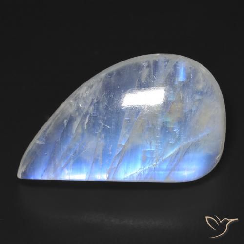 23.19ct Natural Branco azulado Pedra da Lua Arco-Íris, Chique, Transparente