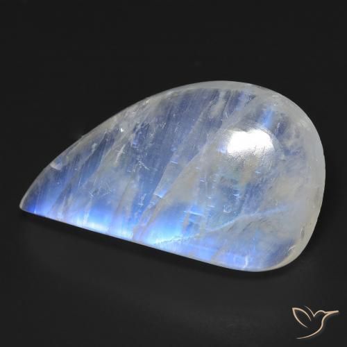 Pedra da Lua Arco-Íris Branco azulado Natural 23.19ct, Chique, Transparente
