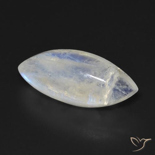 Pedra da Lua Arco-Íris Branco azulado Natural 6.63ct, Marquesa, Transparente