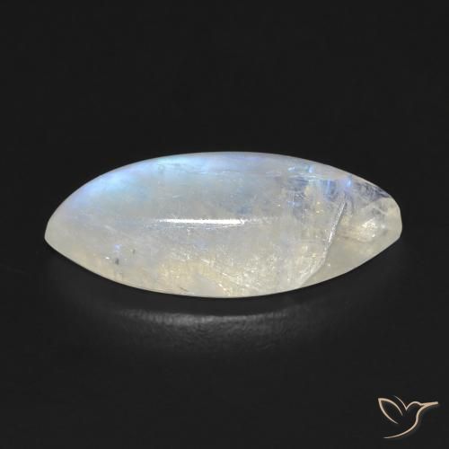 Pedra da Lua Arco-Íris Branco azulado Natural 6.63ct, Marquesa, Transparente