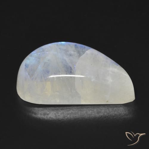 Pedra da Lua Arco-Íris Branco azulado Natural 10.97ct, Chique, Transparente