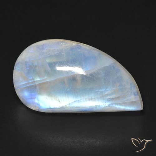12.96ct Natural Branco azulado Pedra da Lua Arco-Íris, Chique, Transparente