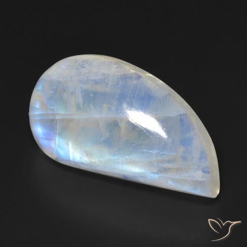 Pedra da Lua Arco-Íris Branco azulado Natural 12.96ct, Chique, Transparente