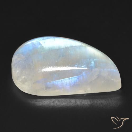 Pedra da Lua Arco-Íris Branco azulado Natural 12.96ct, Chique, Transparente