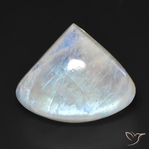 21.35ct Natural Branco azulado Pedra da Lua Arco-Íris, Formato de pêra, Transparente