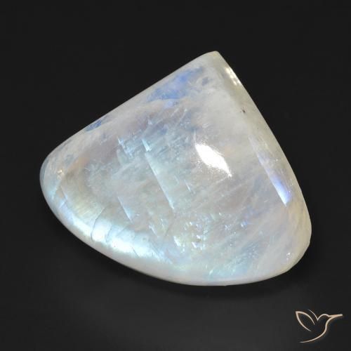 Pedra da Lua Arco-Íris Branco azulado Natural 21.35ct, Formato de pêra, Transparente