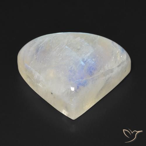 Pedra da Lua Arco-Íris Branco azulado Natural 21.35ct, Formato de pêra, Transparente