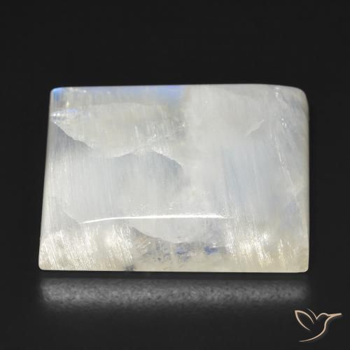 Pedra da Lua Arco-Íris Branco azulado Natural 34.86ct, baguete, Transparente