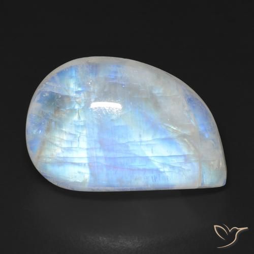 18.29ct Natural Branco azulado Pedra da Lua Arco-Íris, Chique, Transparente