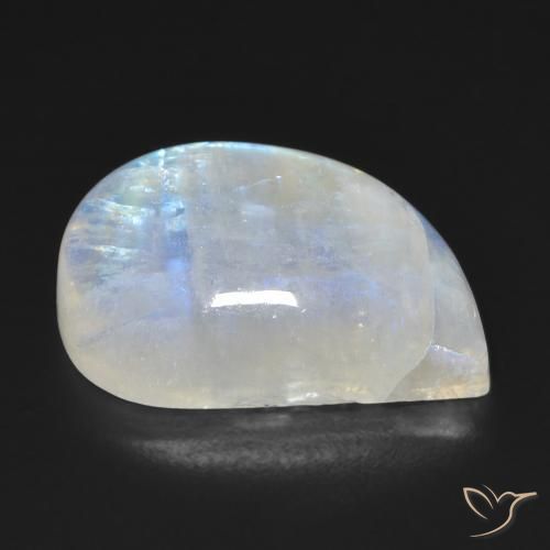 Pedra da Lua Arco-Íris Branco azulado Natural 18.29ct, Chique, Transparente