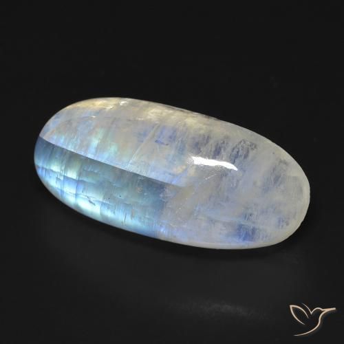 Pedra da Lua Arco-Íris Branco azulado Natural 13.15ct, oval, Transparente