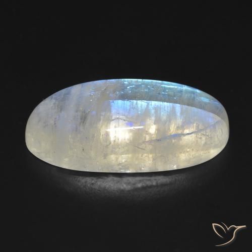 Pedra da Lua Arco-Íris Branco azulado Natural 13.15ct, oval, Transparente