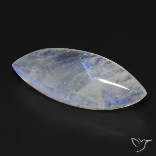 Pedra da Lua Arco-Íris Branco azulado Natural 15.56ct, Marquesa, Transparente