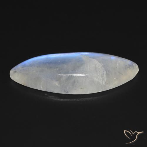 Pedra da Lua Arco-Íris Branco azulado Natural 15.56ct, Marquesa, Transparente