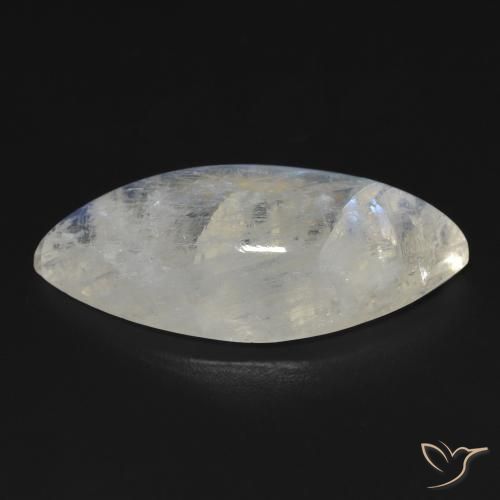 Pedra da Lua Arco-Íris Branco azulado Natural 17.99ct, Marquesa, Transparente
